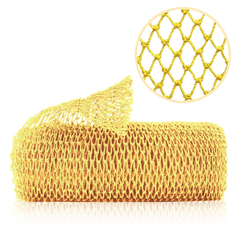 ZOCY African Net Sponge, Authentic Exfoliating Body Scrubber for Bath and Shower, Multiple Textures with Gentle Deep Exfoliating and Rich Lather for All Skins (Yellow) - Image 1